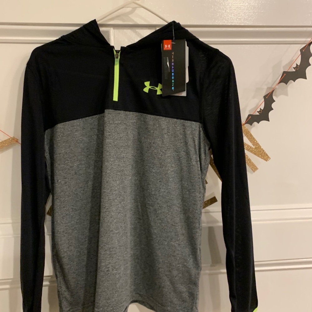 under armour quarter zip with a hood